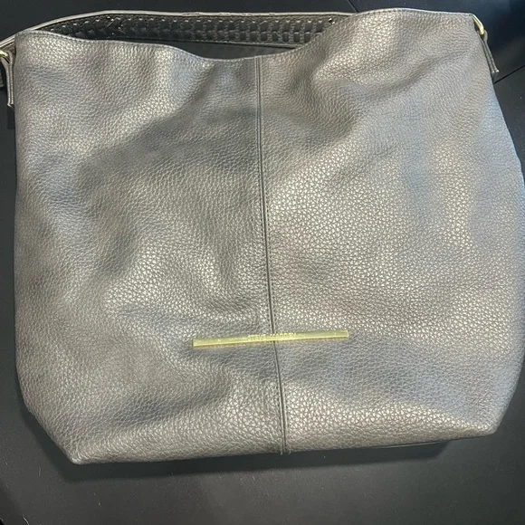 Steve Madden Gray Leather Hobo Tote Bag - Picture 3 of 4